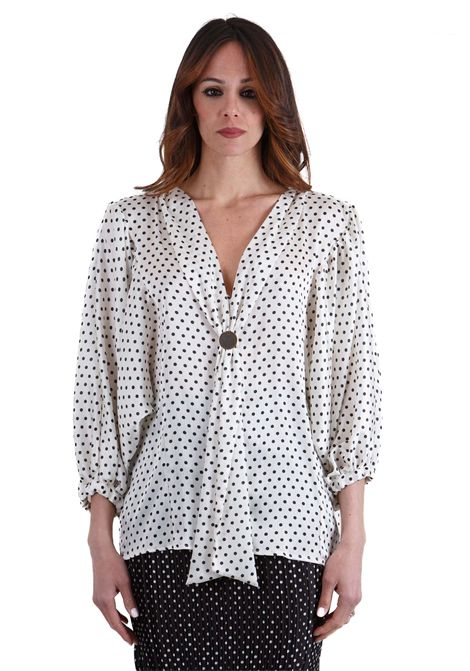 Camicia stampa pois con maniche a sbuffo SIMONA CORSELLINI | Bluse | CPBL001010359